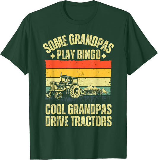 Tractor Art For Grandpa Men Farming Farmer Farm Tractor T-Shirt - T-Shirt | Forest