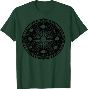 Celestial Moon Phases Design Cosmic Lunar Vibes T-Shirt - T-Shirt | Forest