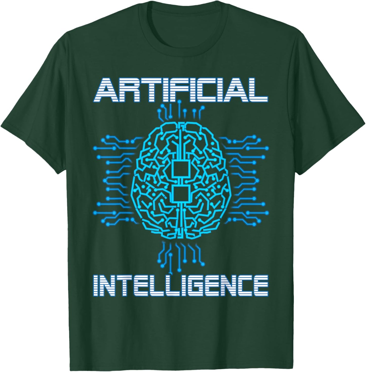Artificial Intelligence Brain Digital Geek AI Nerd Funny T-Shirt - T-Shirt | Forest