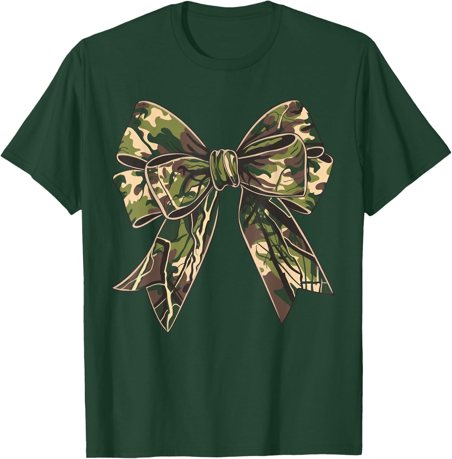 Camo Coquette Bow Hunt Duck Hunting Camouflage T-Shirt - T-Shirt | Forest