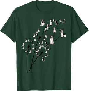 Dandelion Boston Terrier Flower, Floral Bostie Tree T-Shirt - T-Shirt | Forest
