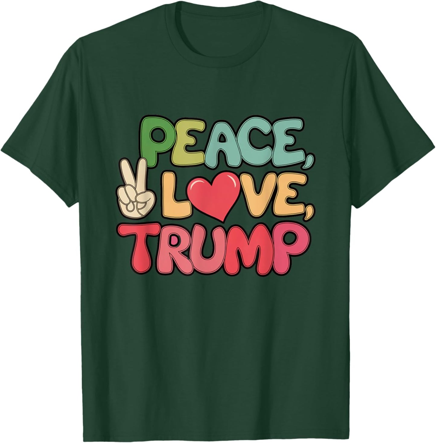 Peace Love Trump Donald Trump Retro Vintage US President T-Shirt - T-Shirt | Forest