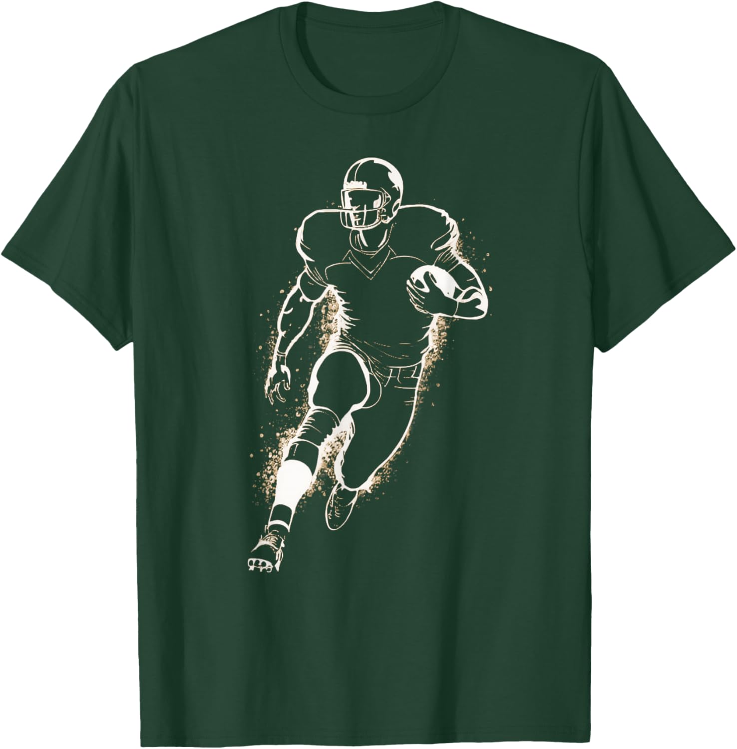 Football Player Action Silhouette Minimal T-Shirt - T-Shirt | Forest