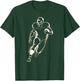 Football Player Action Silhouette Minimal T-Shirt - T-Shirt | Forest