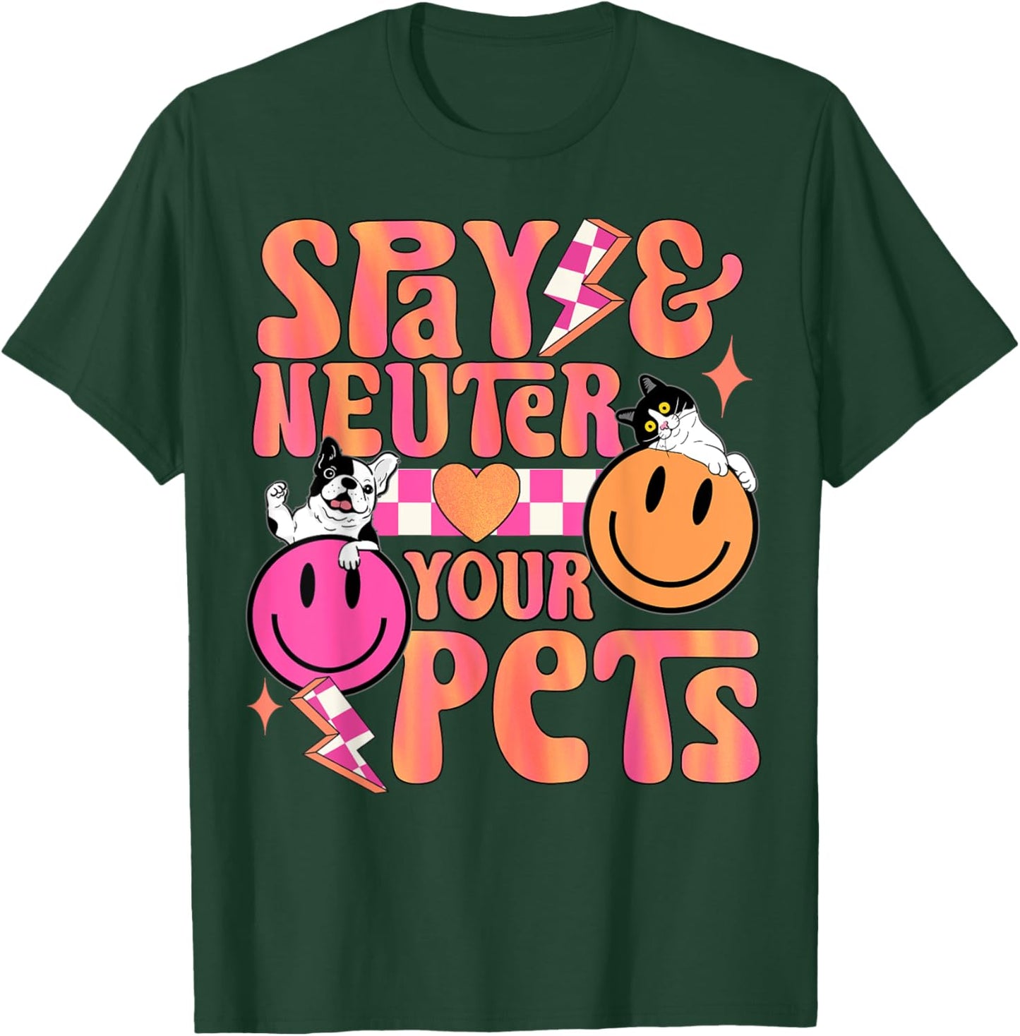 Dog cat owner cute spay neuter pets paw veterinary animal Men Women T-Shirt - T-Shirt | Forest