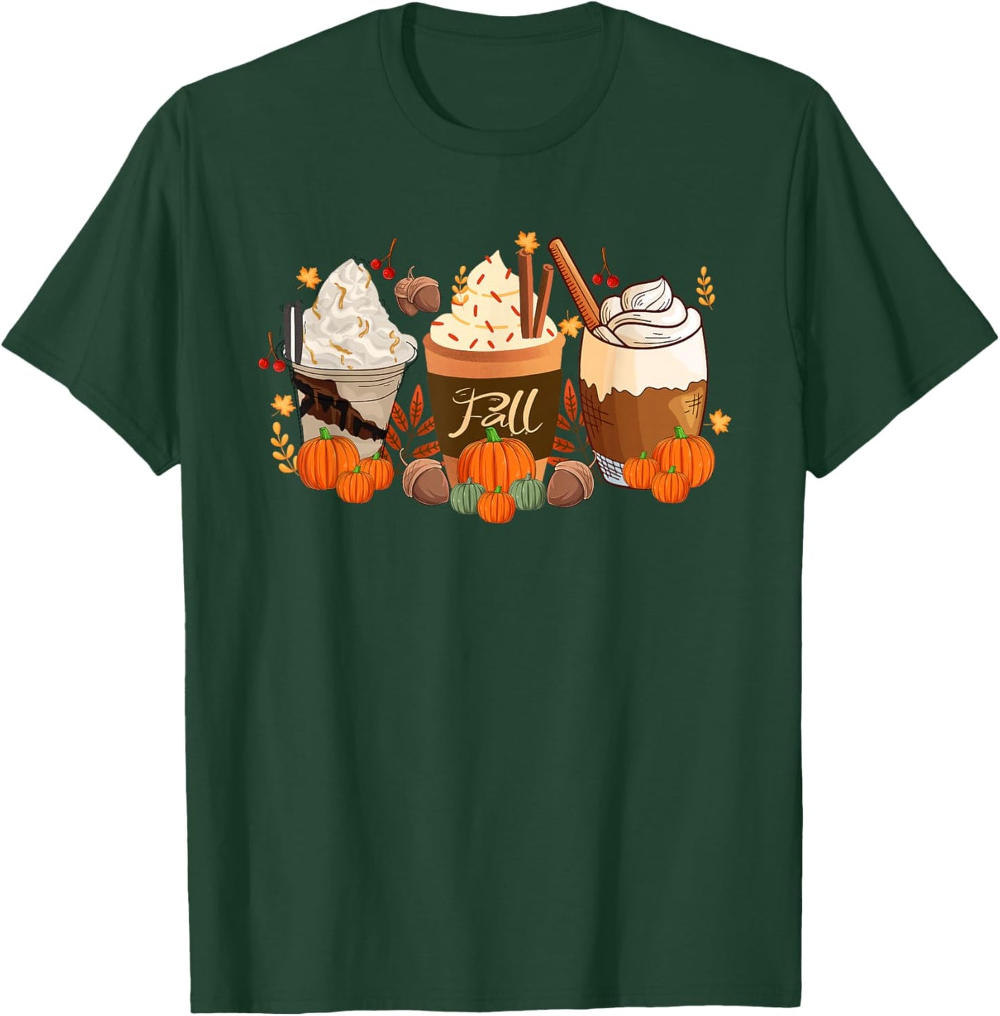 Fall Coffee Halloween Pumpkin Spice Latte Drink Cup T-Shirt - T-Shirt | Forest