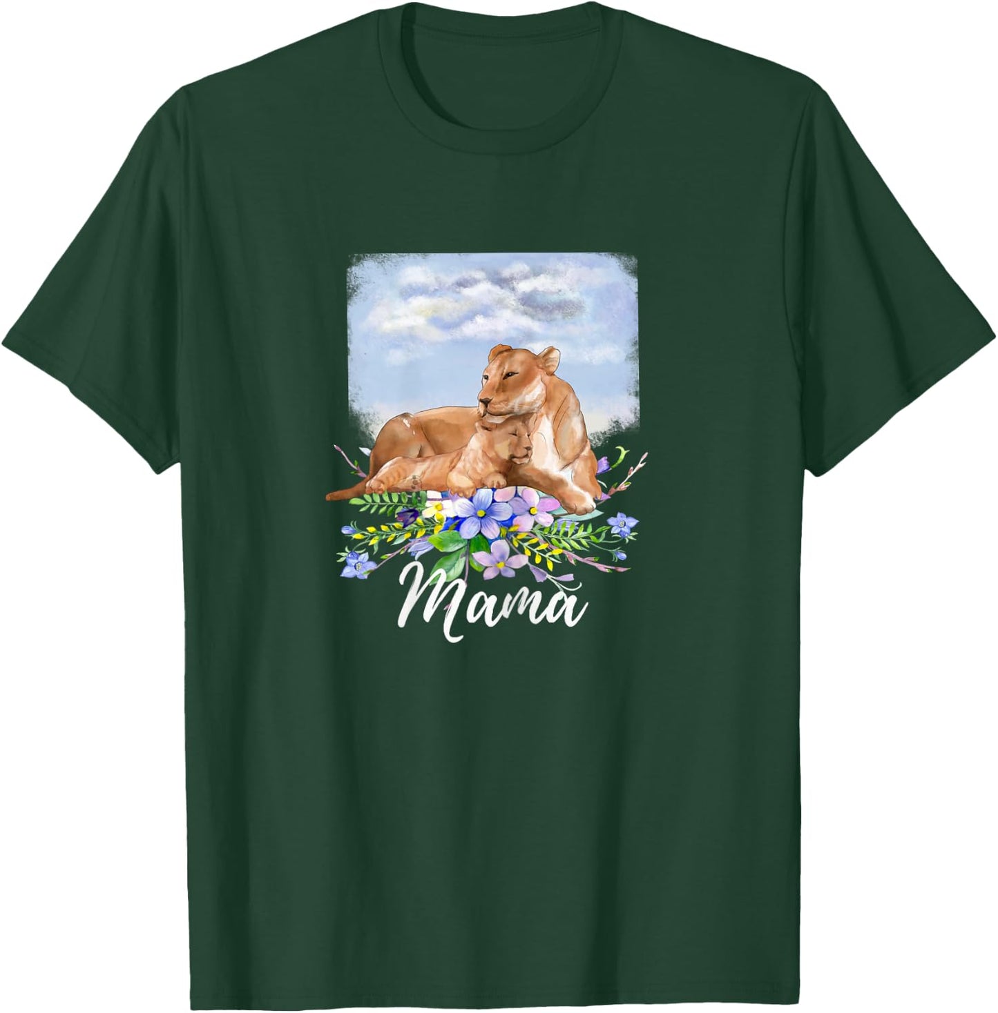 Mama Lion Mom Lioness and Cub Mommy Gift Mothers Day T-Shirt - T-Shirt | Forest