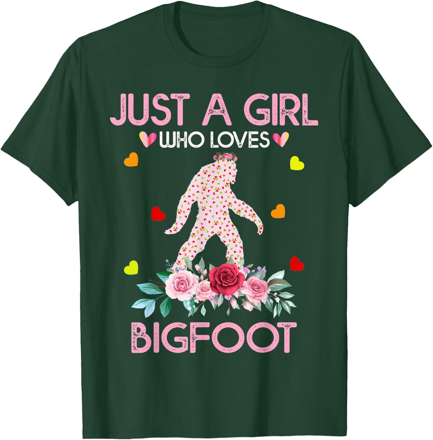 Bigfoot Shirt Kids Just A Girl Who Loves Bigfoot T-Shirt - T-Shirt | Forest