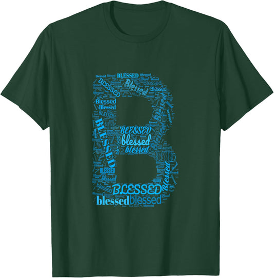 Blue B - Blessed In Countless Ways Blue Graphic T-Shirt - T-Shirt | Forest