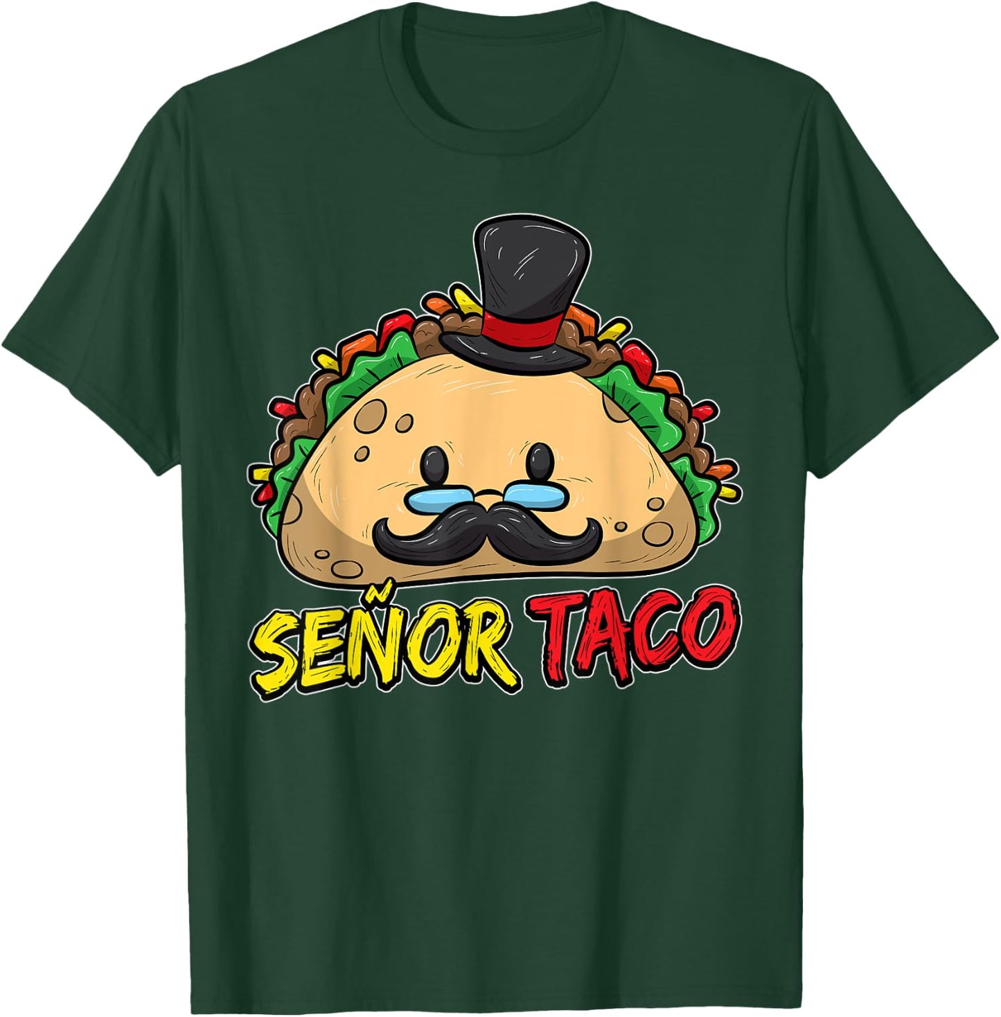 Taco With Mustache Cinco de Mayo Taco Lover T-Shirt - T-Shirt | Forest
