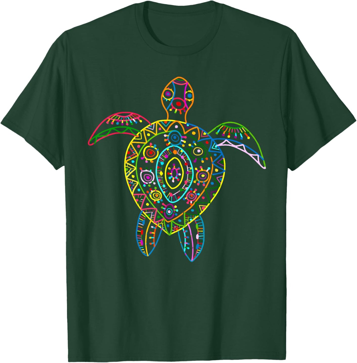 Turtle Graphic Sea Animal Vintage Hawaiian Turtle Summer T-Shirt - T-Shirt | Forest