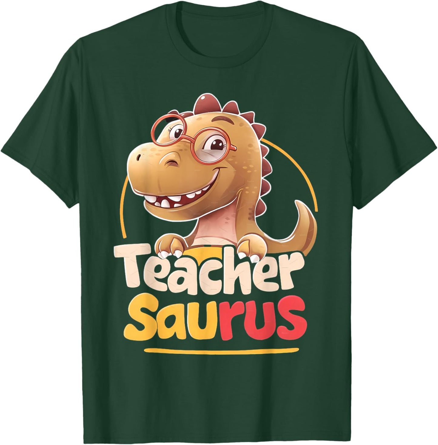 Teacher Saurus Dinosaur Back to School T-Shirt - T-Shirt | Forest