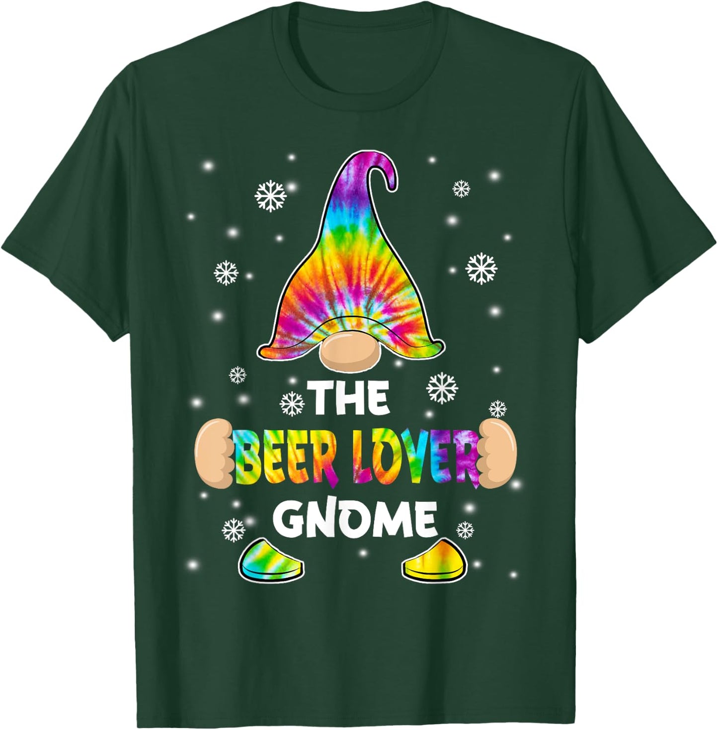 Beer Lover Gnome Merry Christmas Tie Dye Pajamas T-Shirt - T-Shirt | Forest