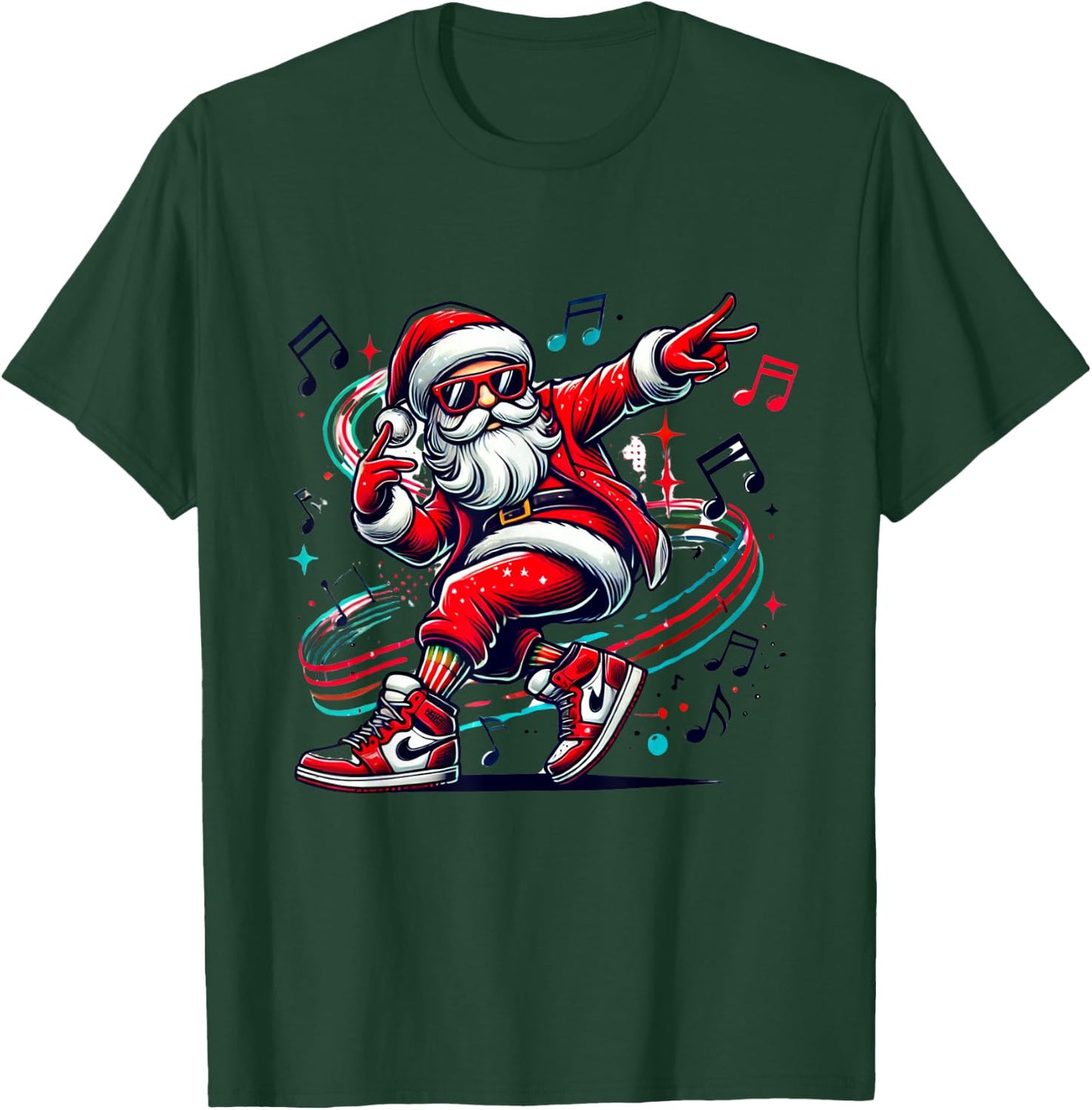 Christmas Santa Hip Hop Dance Funny Xmas T-Shirt - T-Shirt | Forest