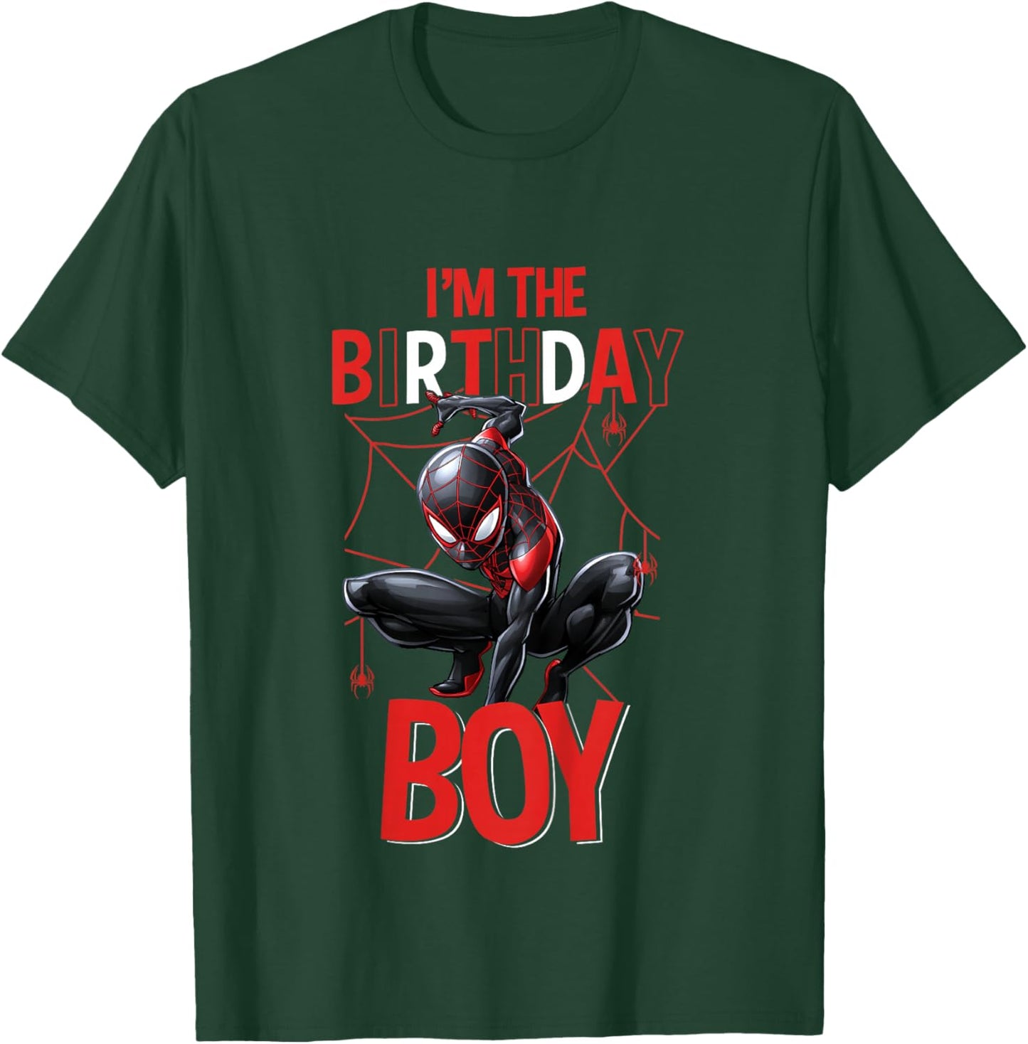 Kids Marvel Spider-Man Miles Morales I'm The Birthday Boy T-Shirt - T-Shirt | Forest
