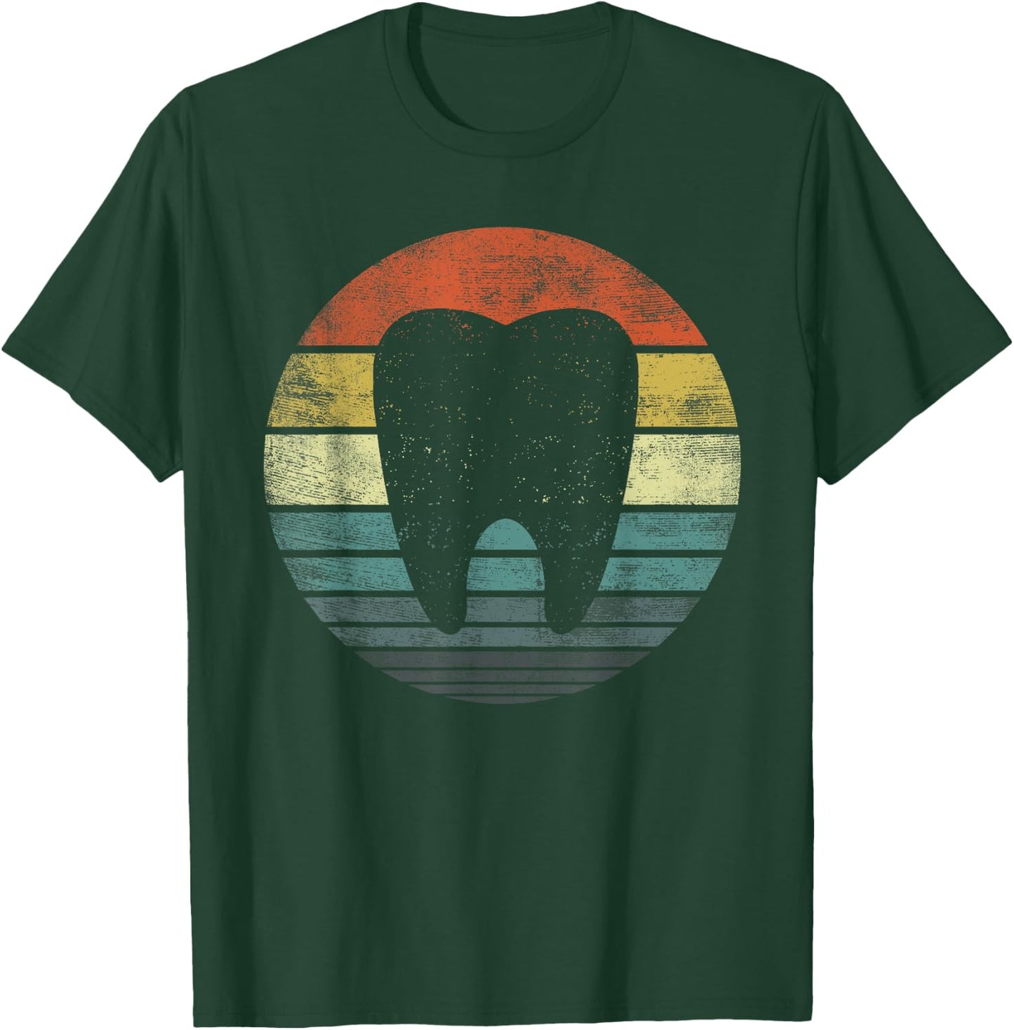 Dentist Gifts Dental Assistant Hygienist Retro Molar Tooth T-Shirt - T-Shirt | Forest
