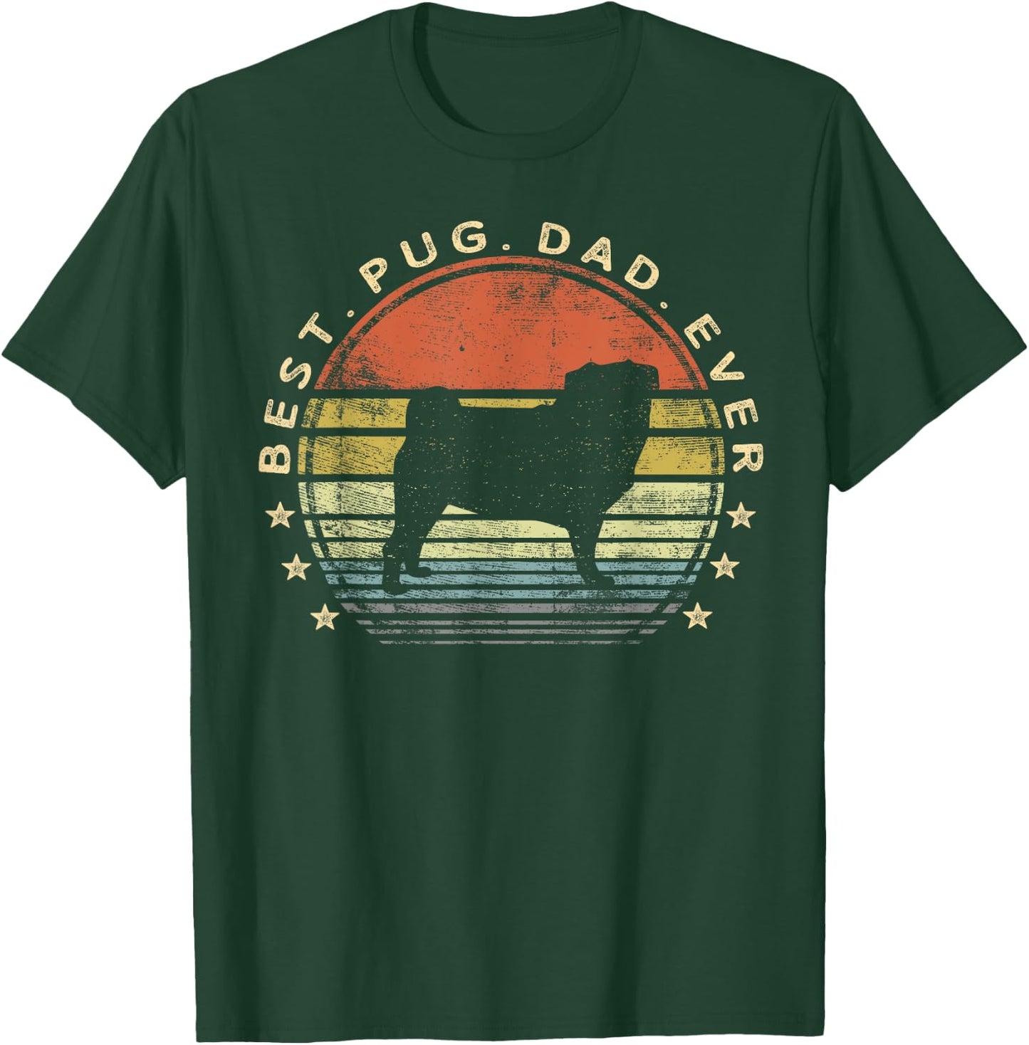 Best Pug Dad Ever Dog Lover Gifts Pug Pet Owner Pappy Daddy T-Shirt - T-Shirt | Forest