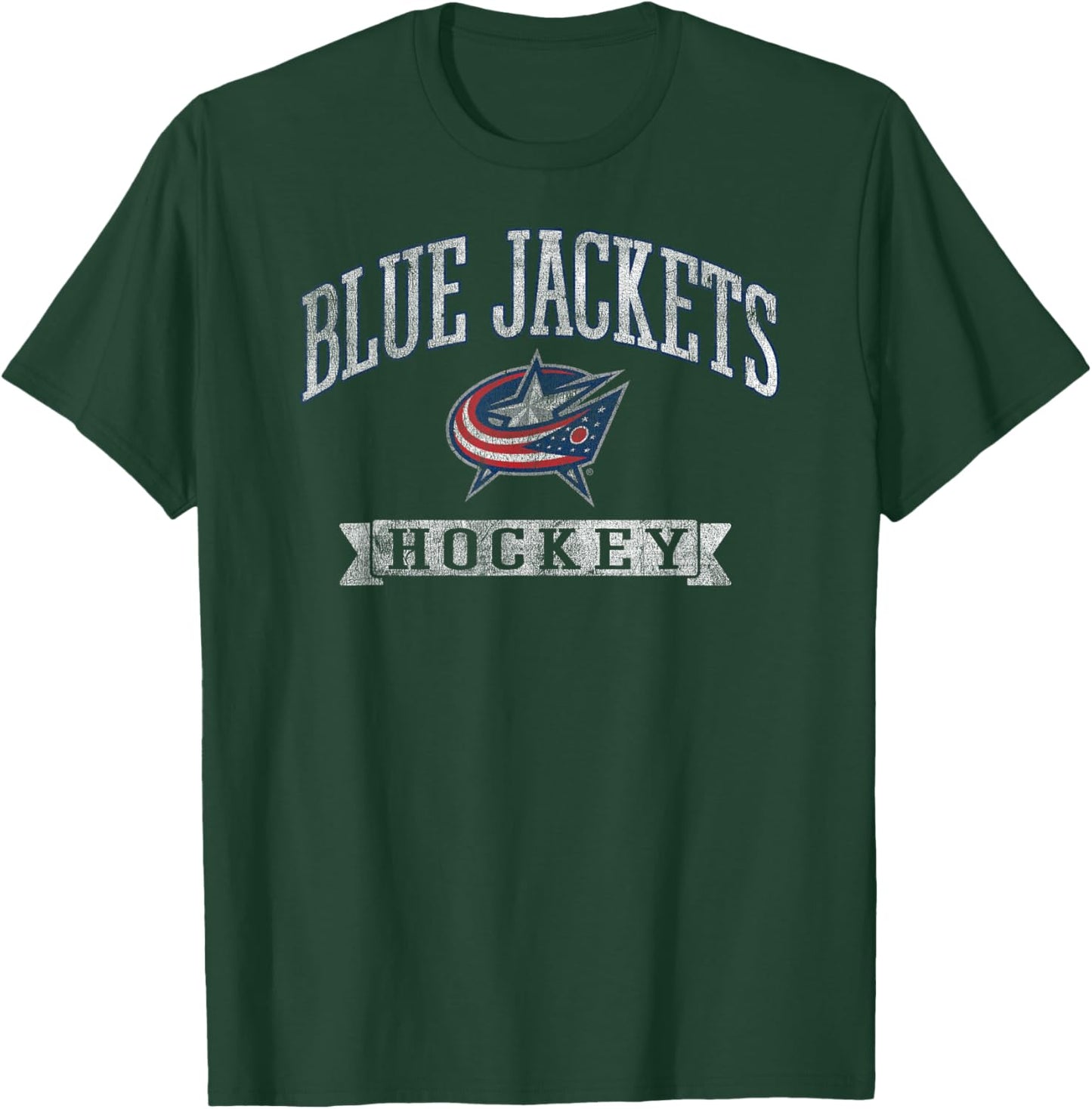 Columbus Blue Jackets Vintage Hockey Dark Heather Licensed T-Shirt - T-Shirt | Forest