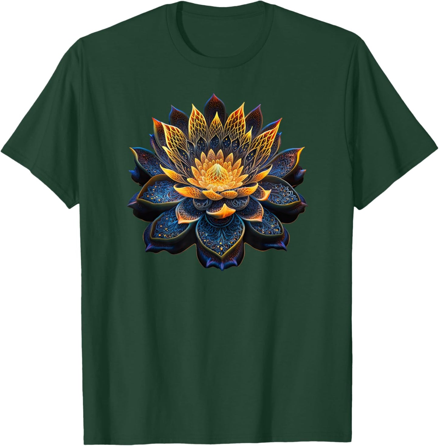 Lotus Flower Yoga Zen Bohemian Namaste Meditation T-Shirt - T-Shirt | Forest
