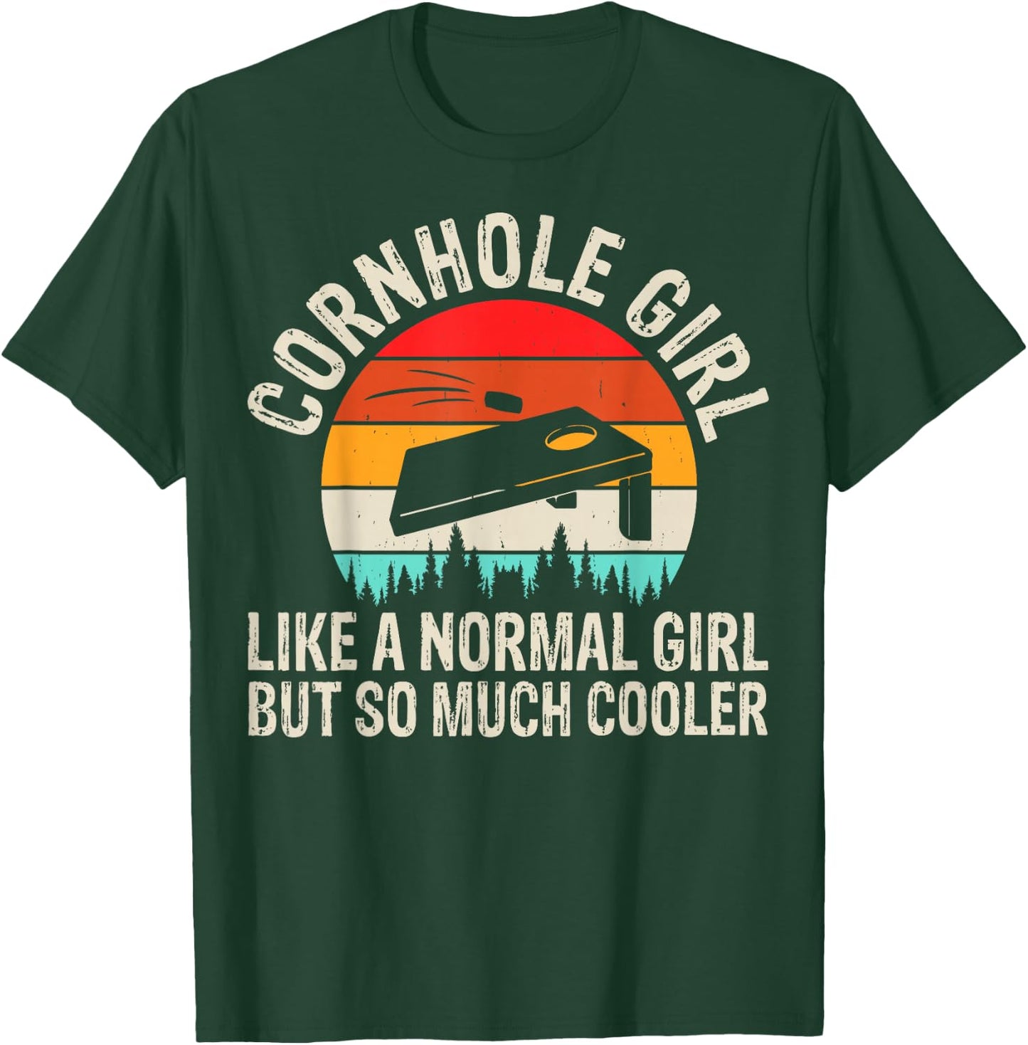 Cornhole Girl Corn Hole Players Funny Cornhole T-Shirt - T-Shirt | Forest