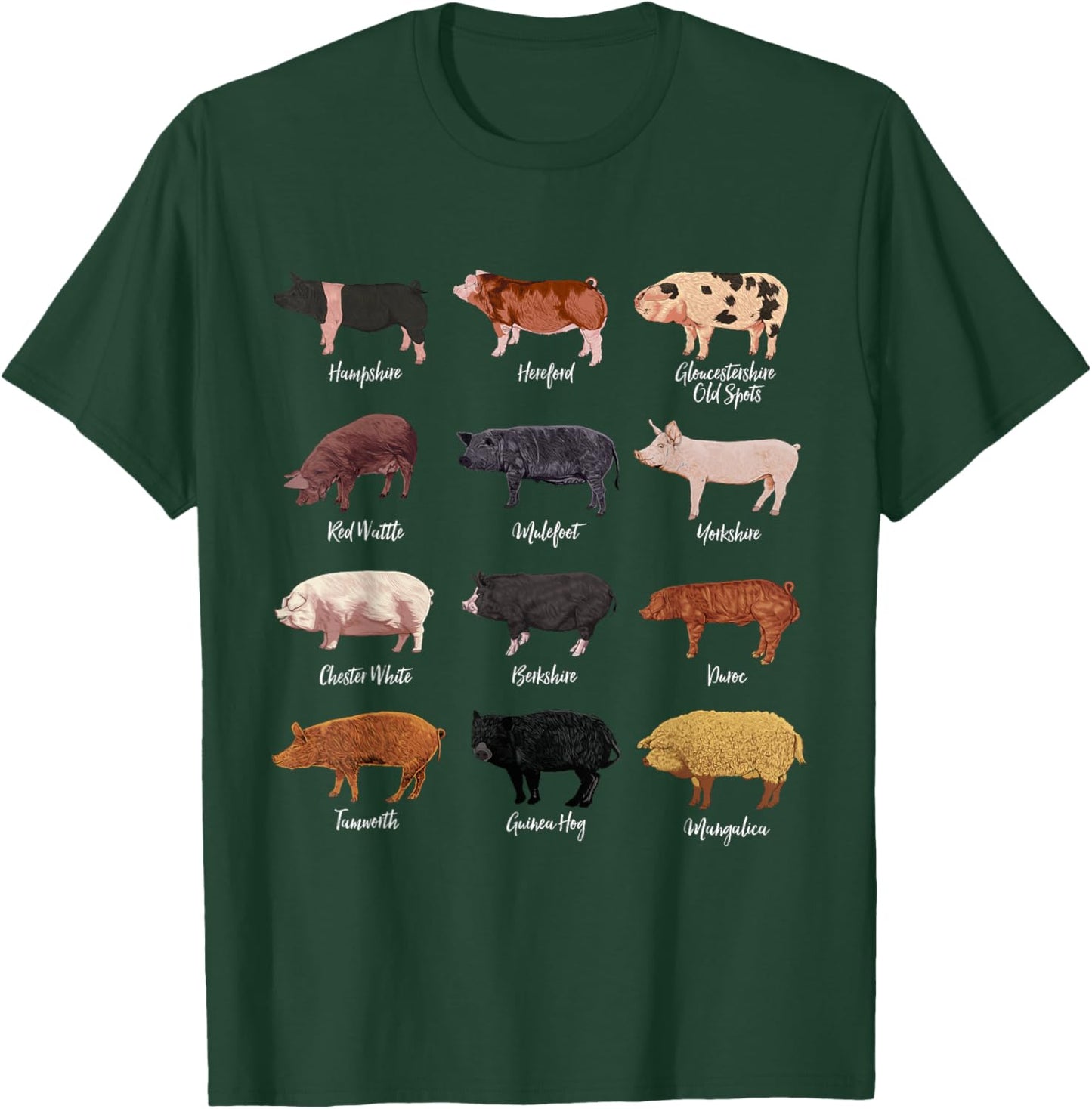 Pig drawings - Pig breeds T-Shirt - T-Shirt | Forest