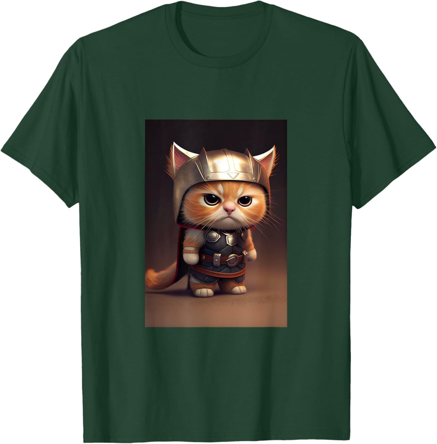 Cool Wild Super Hero Cat Outfit Illustration Graphic Designs T-Shirt - T-Shirt | Forest