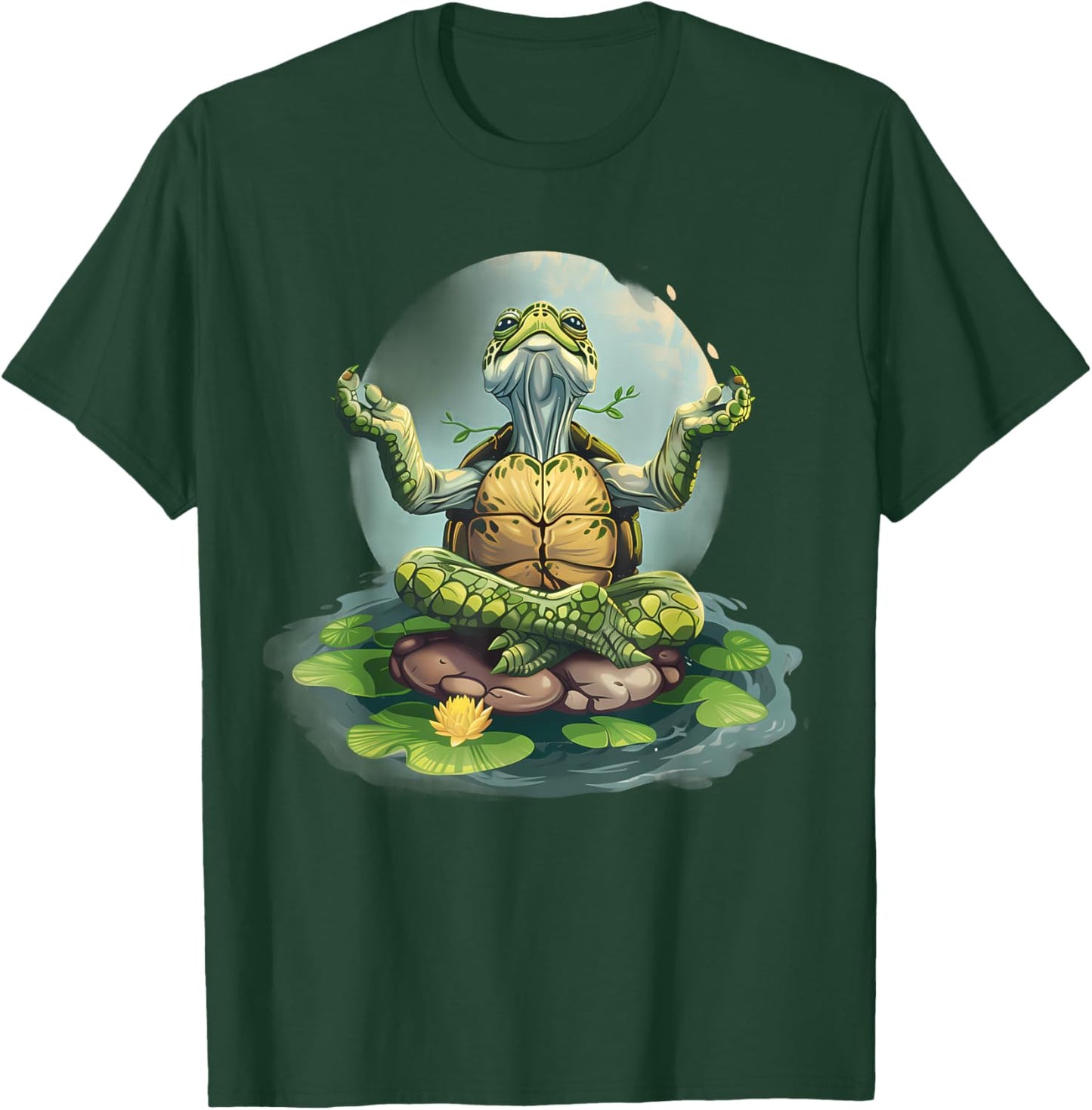 Meditation Turtle Zen Buddha Spirituality Buddhist Hindu T-Shirt - T-Shirt | Forest