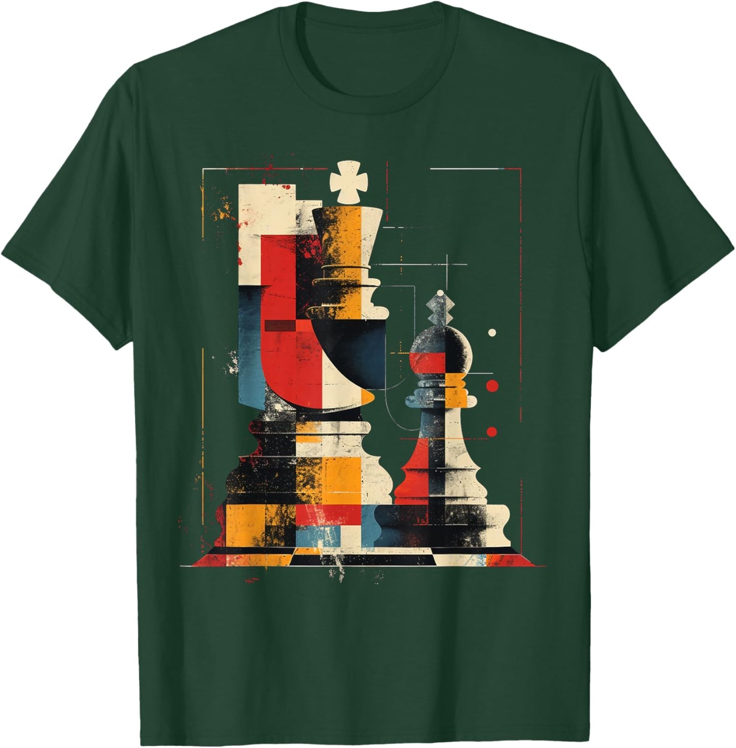 Artsy Chess player on Abstract Art Chess T-Shirt - T-Shirt | Forest