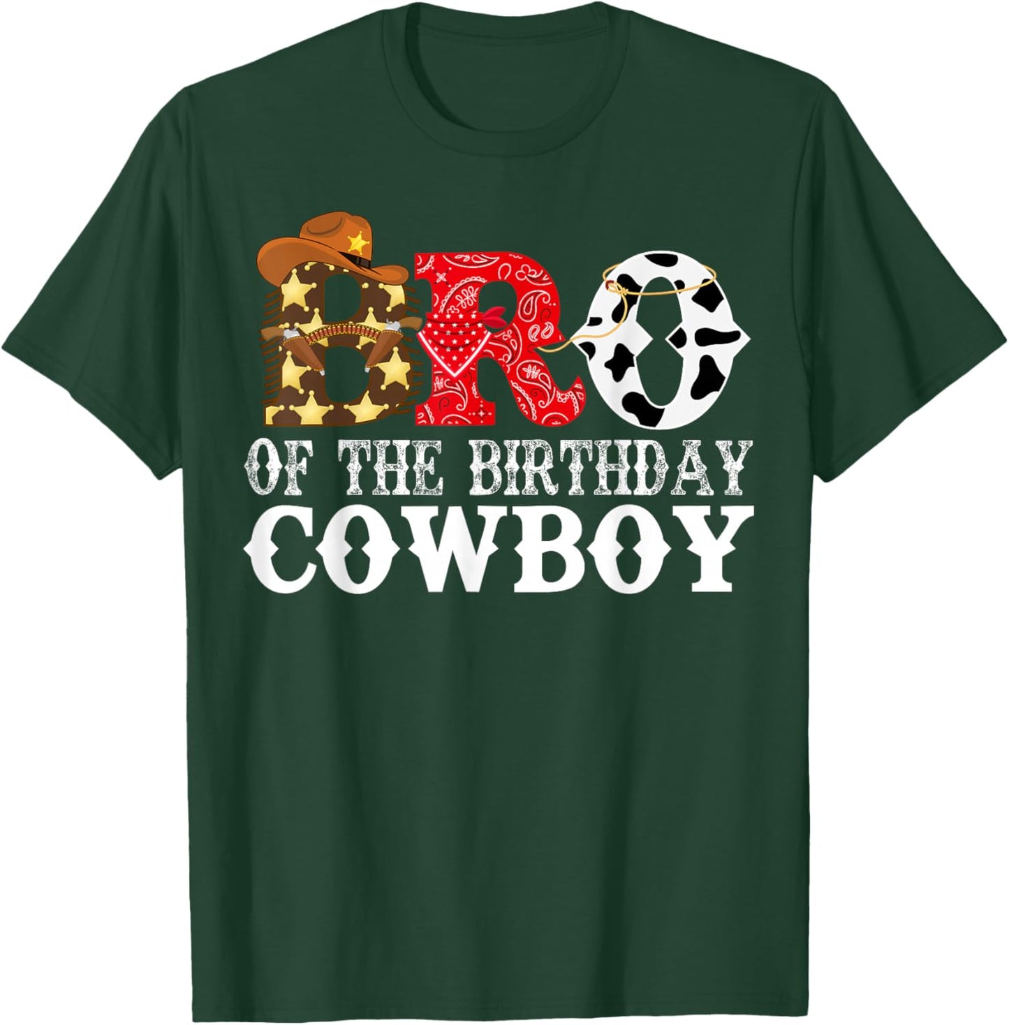 Brother Bro 1st Birthday Cowboy Western Rodeo Party Matching T-Shirt - T-Shirt | Forest