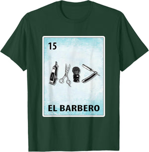 El Barbero Mexican Barber Cards T-Shirt - T-Shirt | Forest