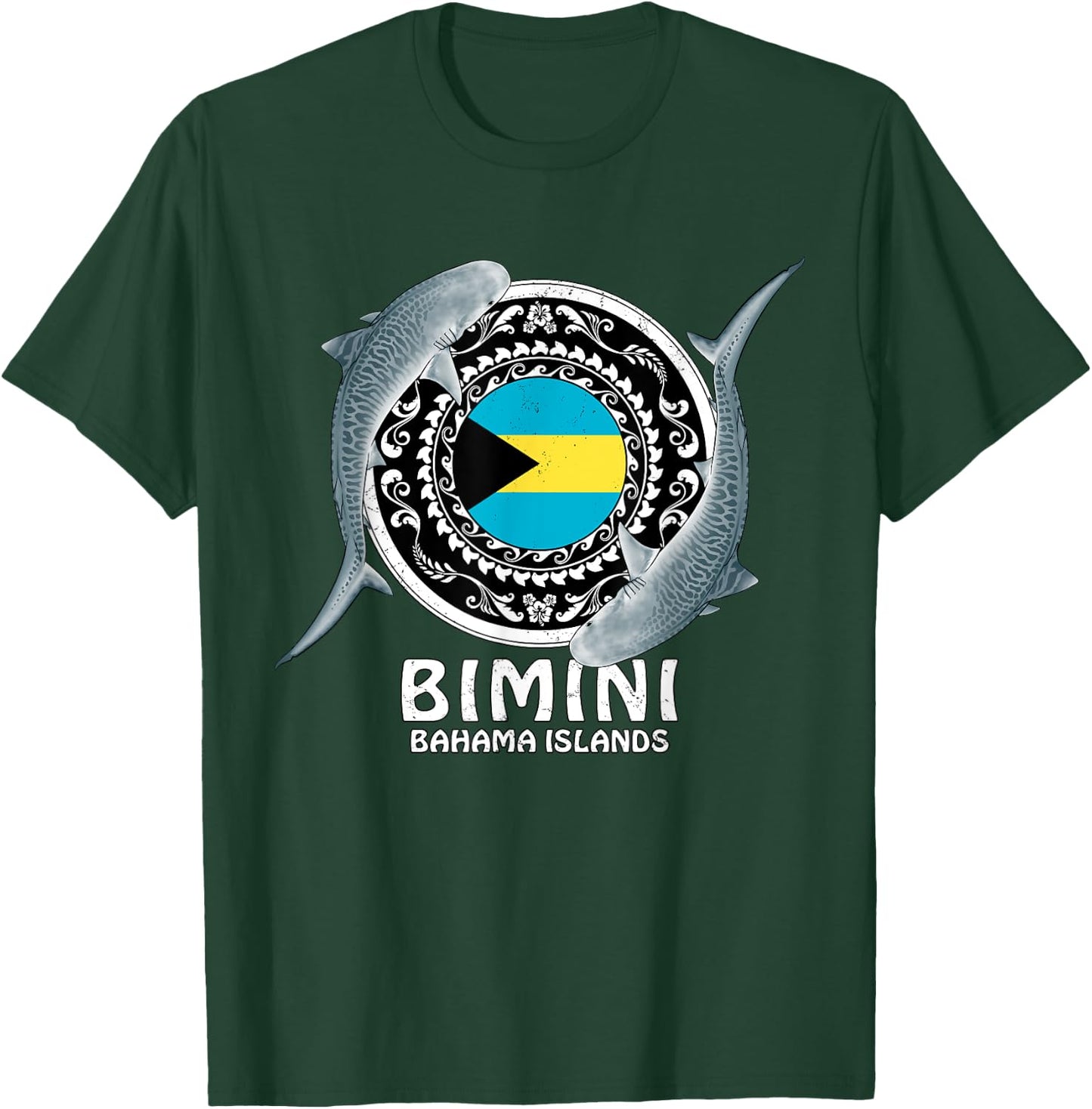 Bimini Tiger Shark Bahamas Flag T-Shirt - T-Shirt | Forest
