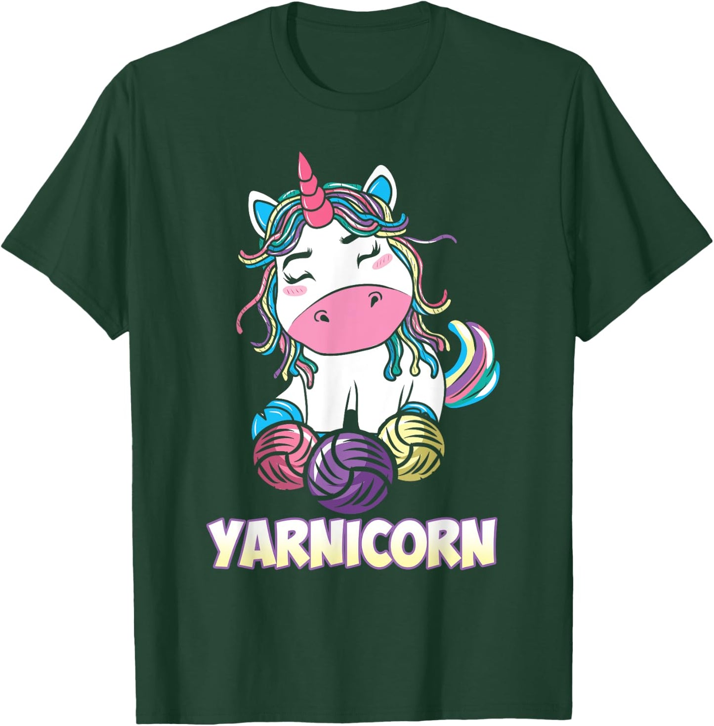 Yarnicorn Unicorn Yarn Art Knitting Lover T-Shirt - T-Shirt | Forest