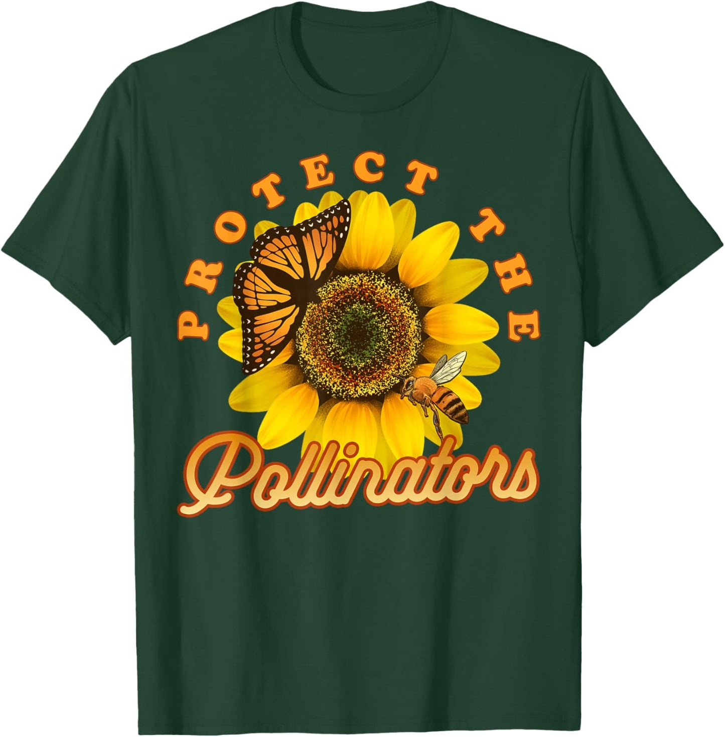 Cool Protect Pollinators Save the bees Sunflower T- shirt T-Shirt - T-Shirt | Forest