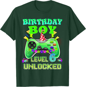 Level 6 Unlocked Video Game 6th Birthday Gamer Gift Boys T-Shirt - T-Shirt | Forest