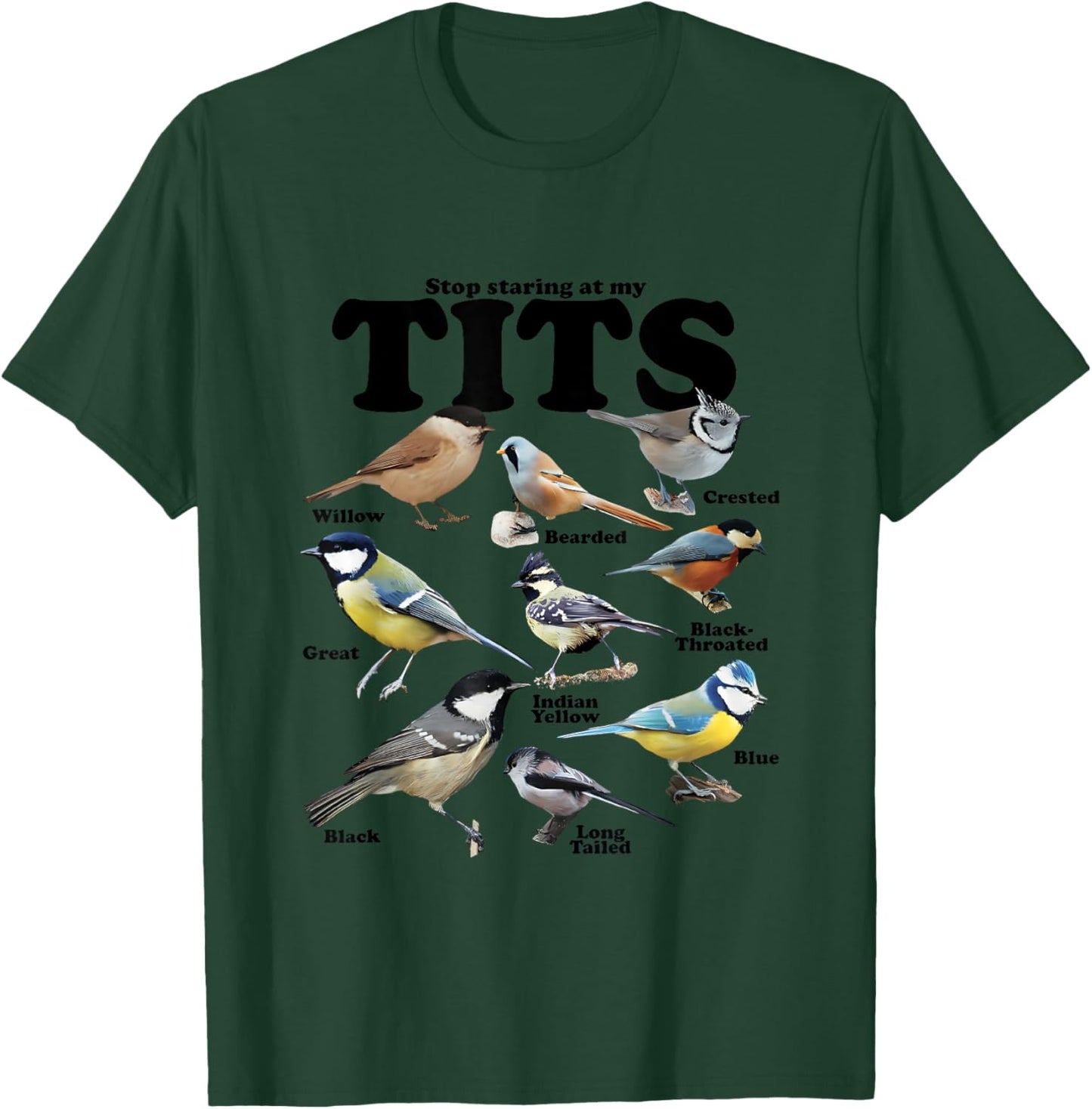 Stop Staring At My Tits Funny T-Shirt - T-Shirt | Forest