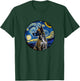 Treeing Tennessee Brindle Starry Night Painting Dog Mom Dad T-Shirt - T-Shirt | Forest