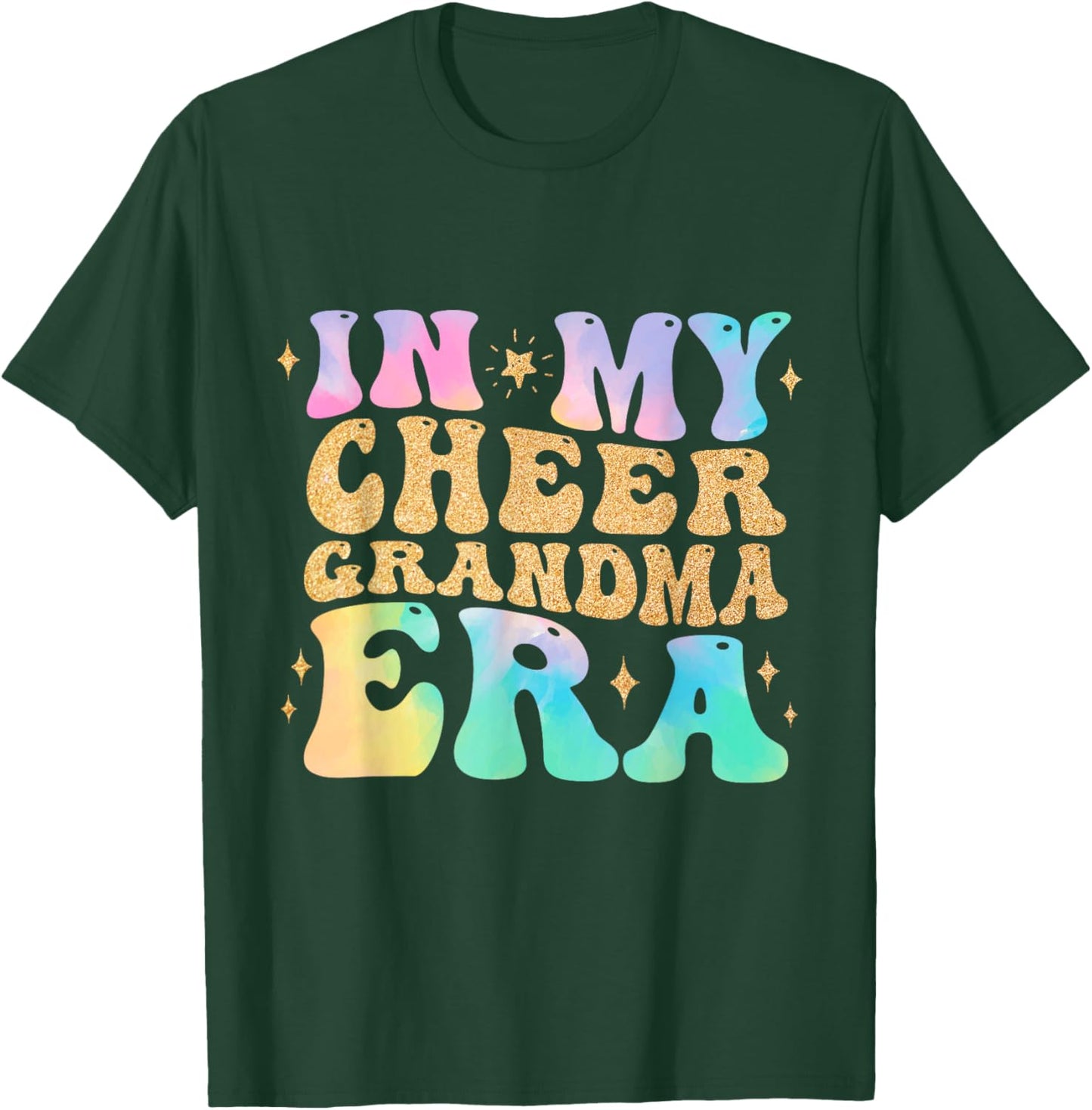 In My Cheer Grandma Era Cheerleading Football Mom Game Day T-Shirt - T-Shirt | Forest