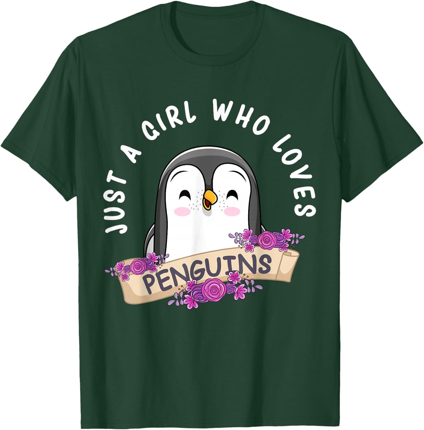 Just A Girl Who Loves Penguins Girls Penguin Lover T-Shirt - T-Shirt | Forest