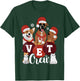 Christmas Cute Pet Santa Hat Vet Crew Veterinary Technician T-Shirt - T-Shirt | Forest