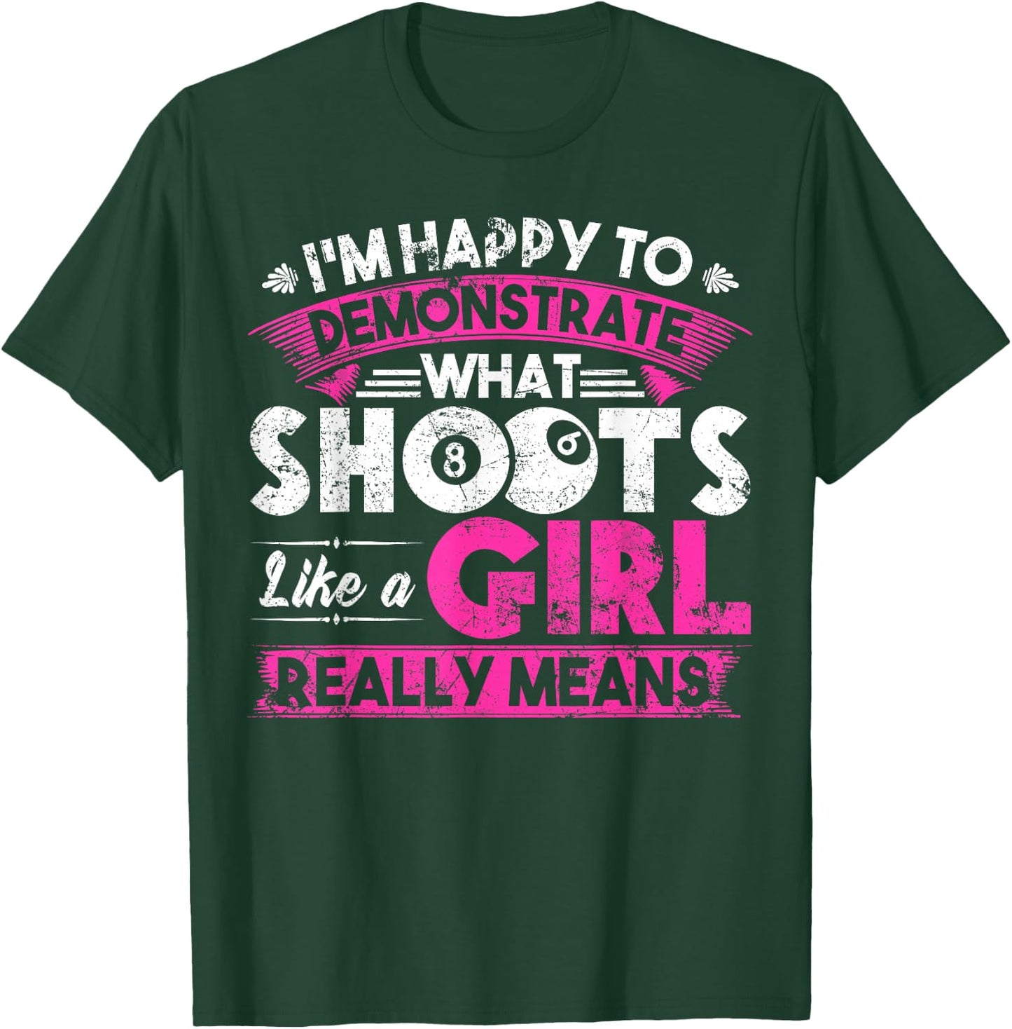 Cute Billiards Women Shirt Funny Gift Girl Pool Player T-Shirt - T-Shirt | Forest