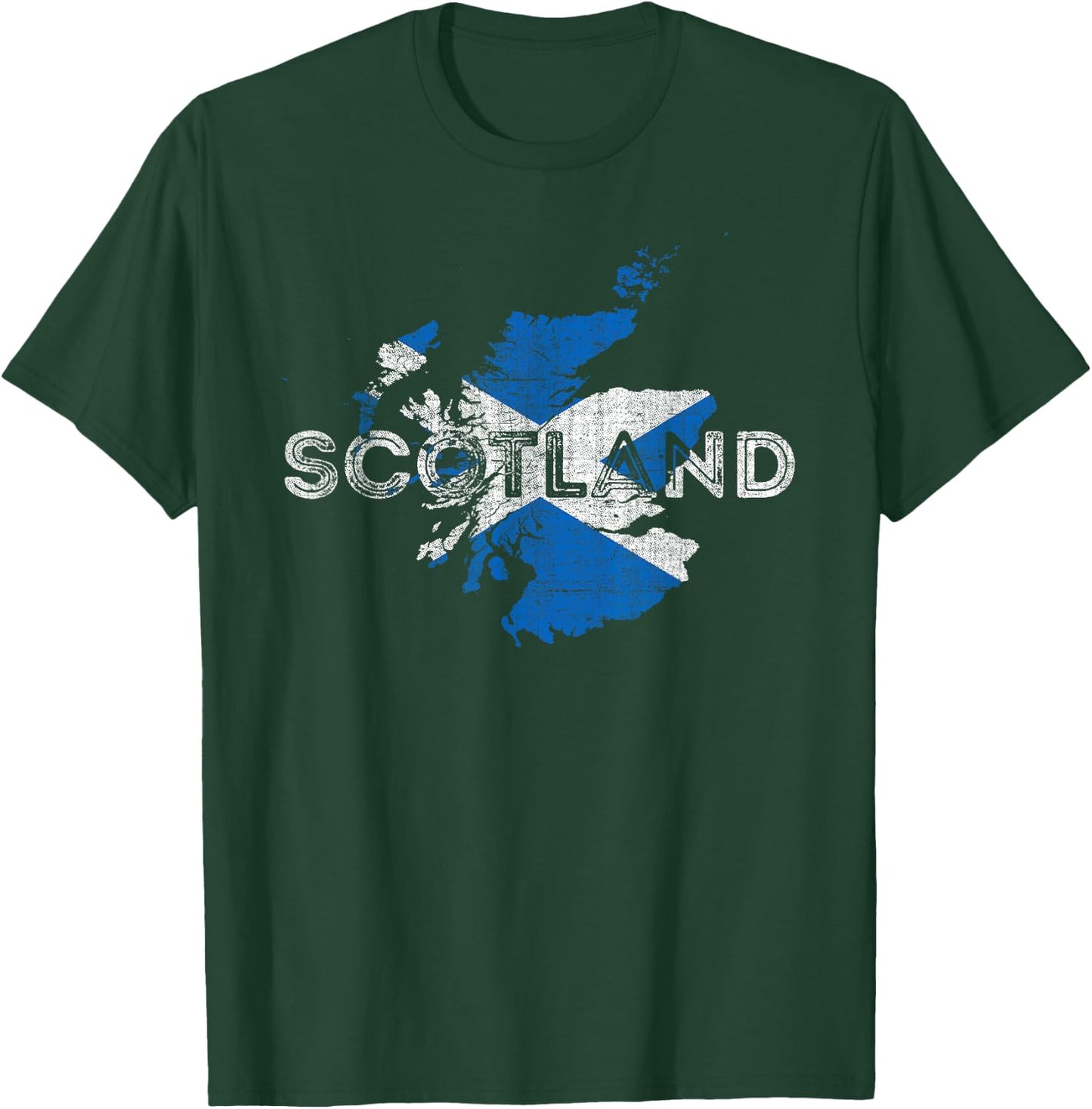 Scottish Map and Flag Souvenir - Distressed Scotland T-Shirt - T-Shirt | Forest