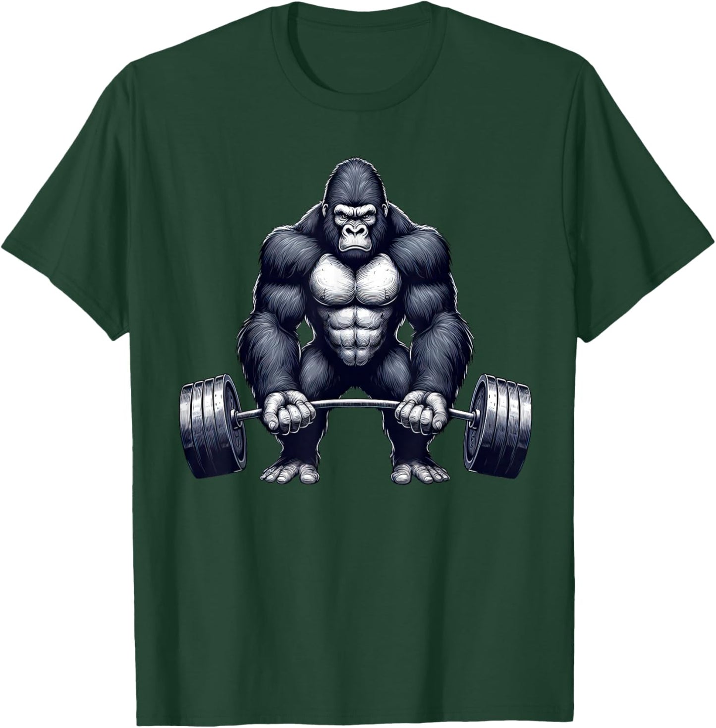 Gorilla Weightlifting Fitness Gym Training Bodybuilding T-Shirt - T-Shirt | Forest
