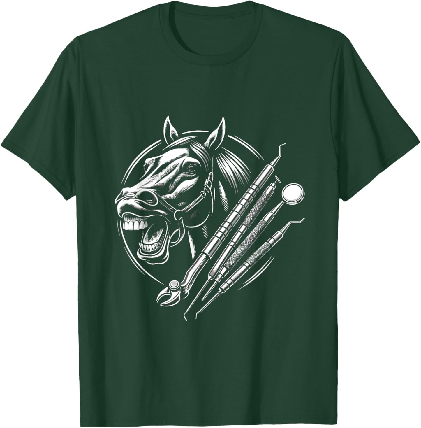 Equine Dentistry Horse Lover Designs T-Shirt - T-Shirt | Forest