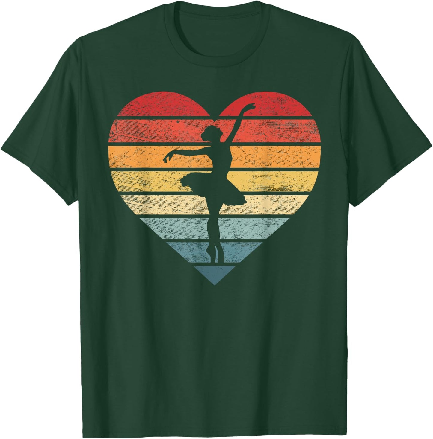 Ballerina Gifts Retro Vintage Sunset Ballet Dancer Dancing T-Shirt - T-Shirt | Forest