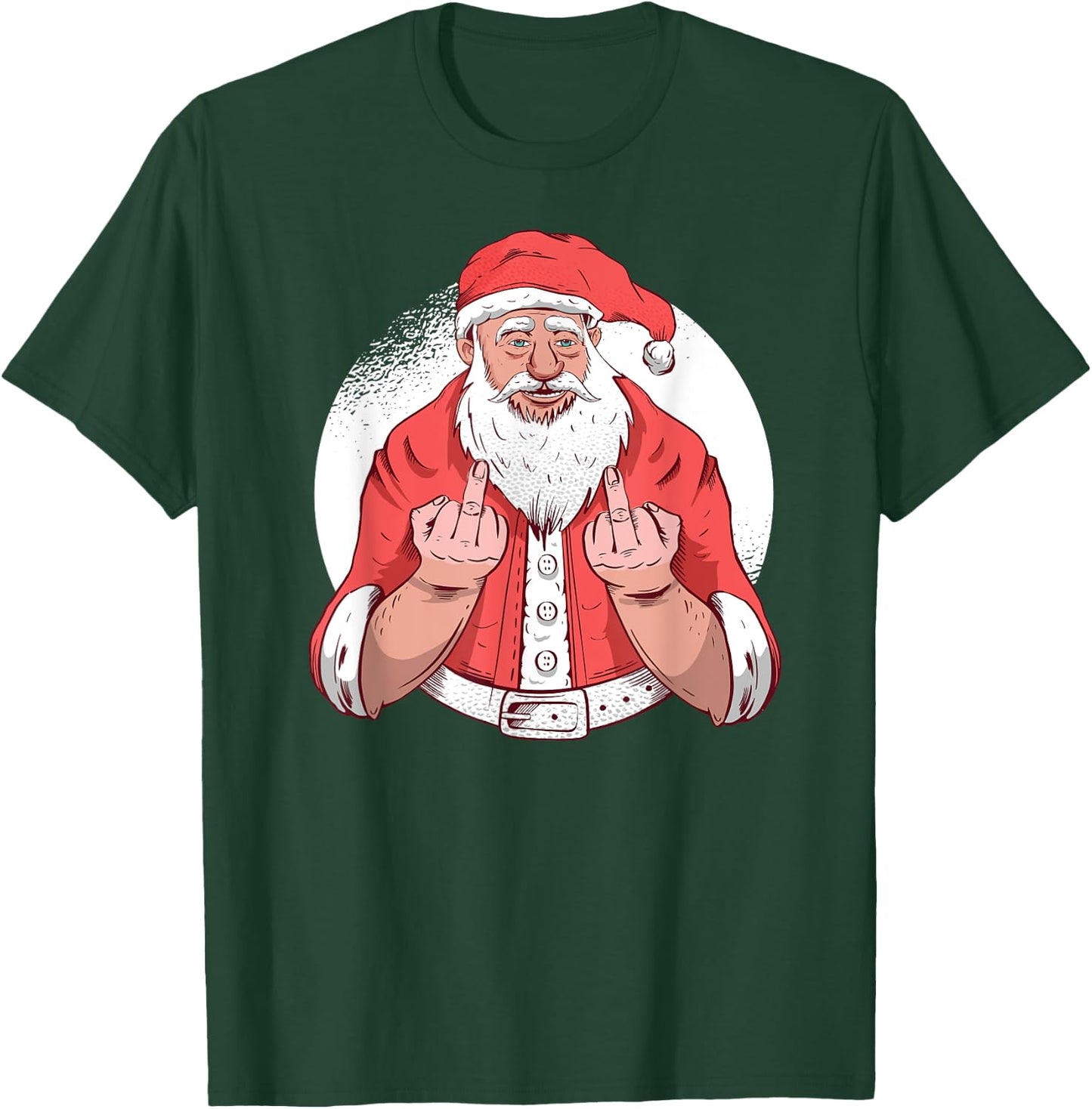 RUDE SANTA says F-ck Off Middle Finger Funny Christmas Meme T-Shirt - T-Shirt | Forest