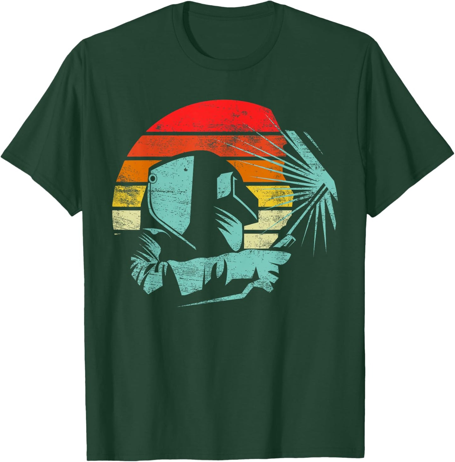 Welder Silhouette Retro Vintage Apparel - Men's Black Short Sleeve Classic Fit - Small T-Shirt - T-Shirt | Forest