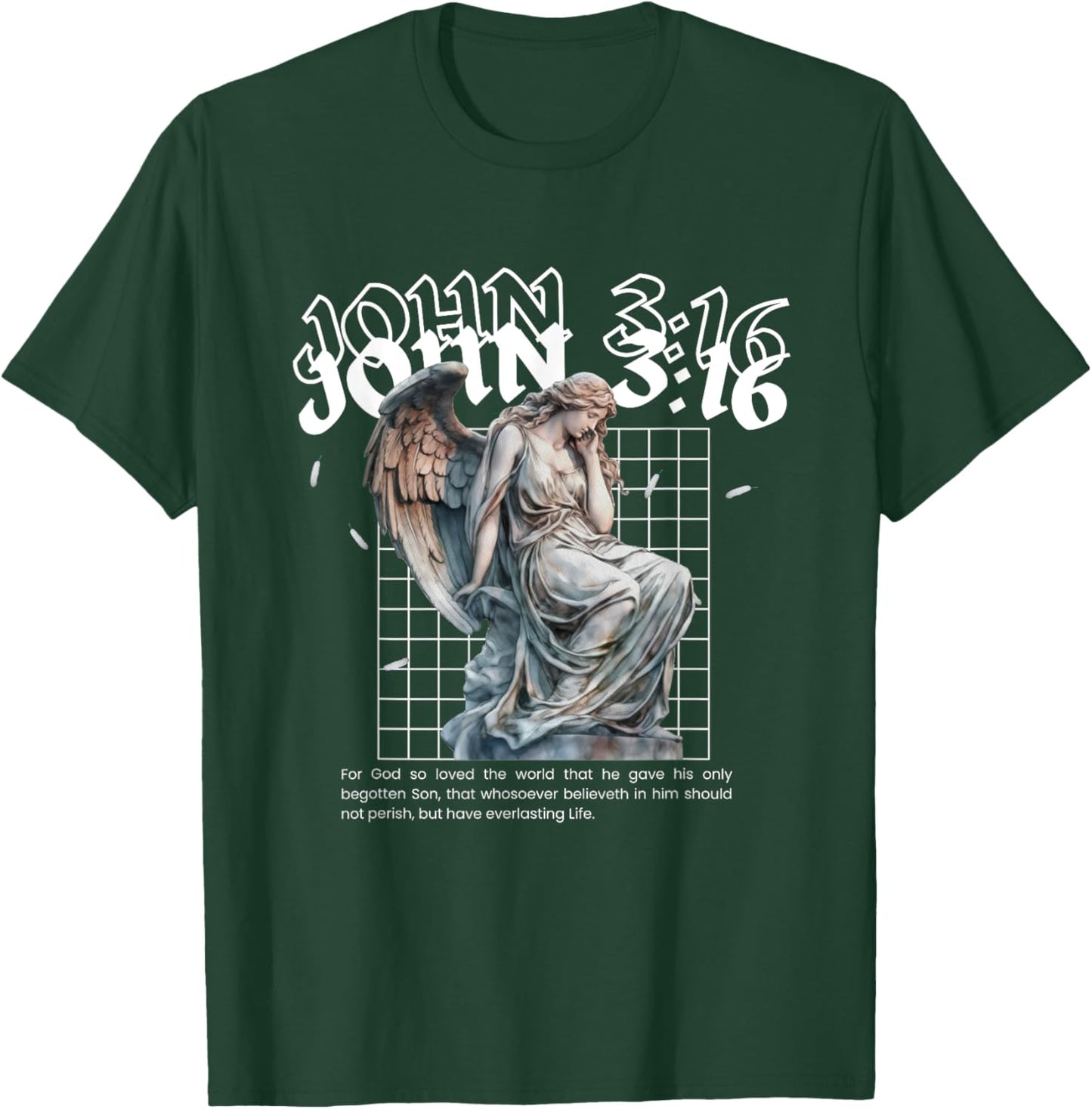 John 3:16 Bible Verse Streetwear - Christian Bible Verse T-Shirt - T-Shirt | Forest