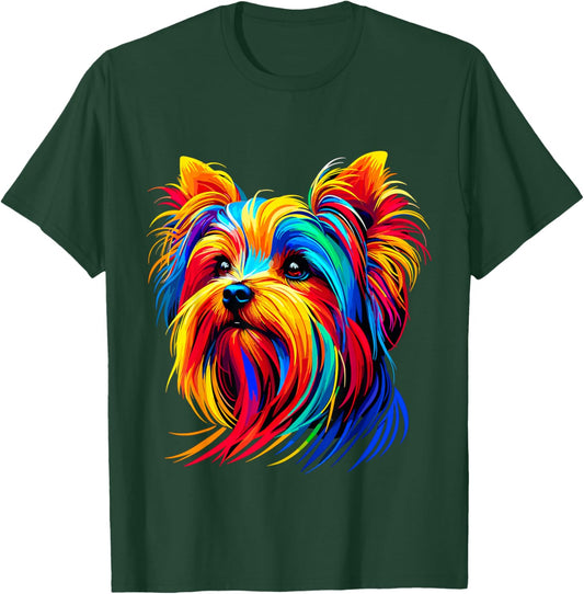 Colorful Pop Art Yorkshire Terrier Yorkie Lover T-Shirt - T-Shirt | Forest