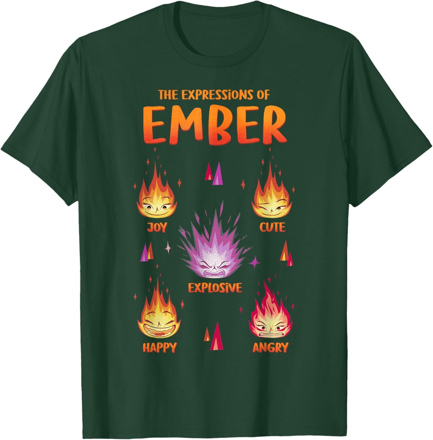 Disney Pixar Elemental The Expressions Of Ember Poster T-Shirt - T-Shirt | Forest