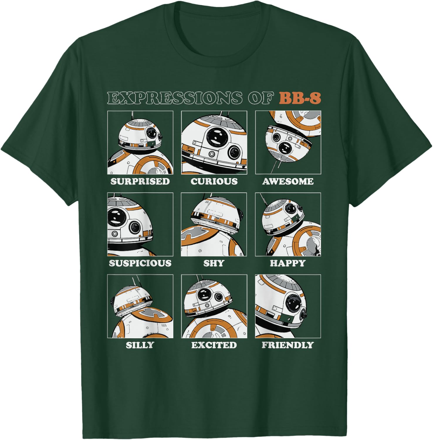 Star Wars Expressions of BB-8 T-Shirt - T-Shirt | Forest